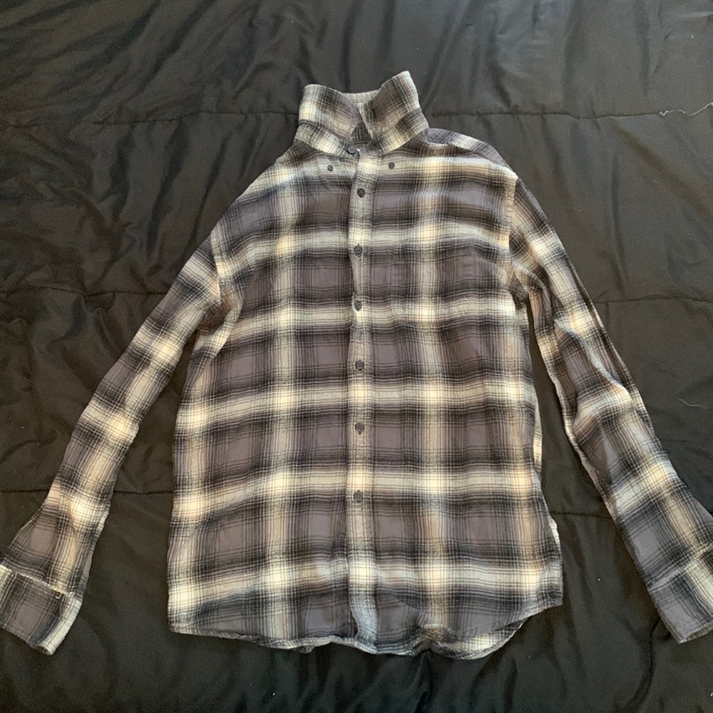 Men’s flannel. Grey, black and white.